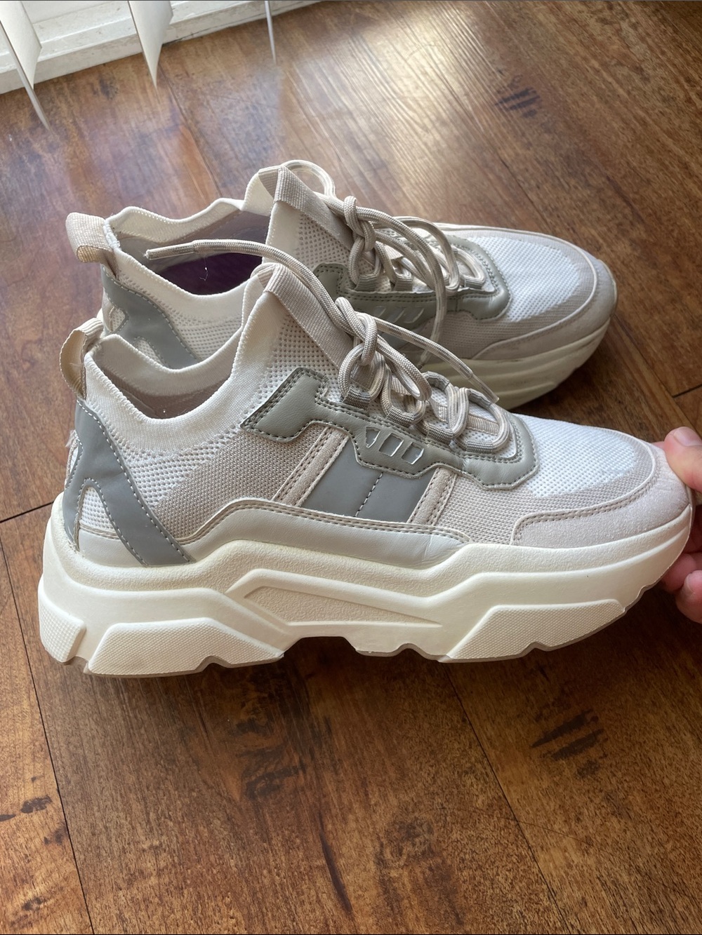 H&M Beige and Cream Women's Sneakers - Picture 2 of 3